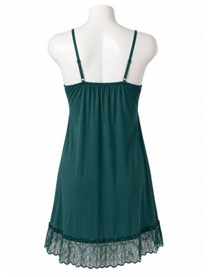 Peacock green malai modal lace babydoll dress online